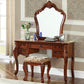 3-Piece Standing Brown Vanity Dressing Table Set with Makeup Table and Stool Clearhalo 'Bedroom Furniture' 'furn' 'furn_makeup_vanities' 'Furniture' 'Makeup Vanities' 'makeup_vanities' 7822619