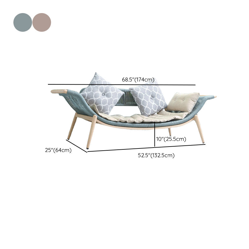 Modern Rattan with Arms Chaise Flared Arms with Legs for Bedroom Living Room Clearhalo 'Chairs & Seating' 'Chaise Lounge' 'chaise_lounge' 'furn' 'furn_chaise_lounge' 'Furniture' 'Living Room Furniture' 7822636