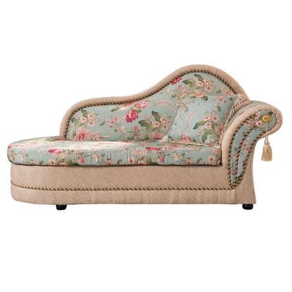 Floral with Arms Chaise Flared Arms with Legs for Bedroom Living Room Right-Arm Chaise One Arm Clearhalo 'Chairs & Seating' 'Chaise Lounge' 'chaise_lounge' 'furn' 'furn_chaise_lounge' 'Furniture' 'Living Room Furniture' 7822644