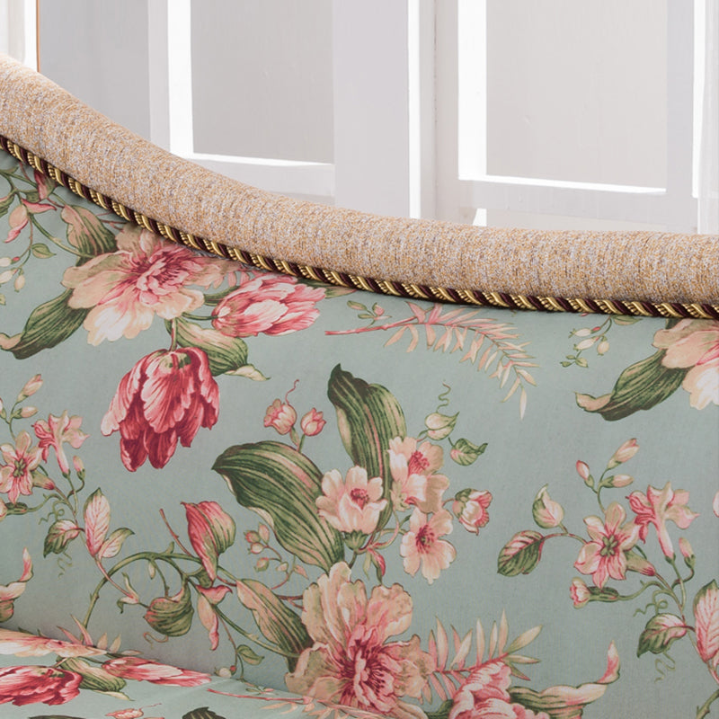 Floral with Arms Chaise Flared Arms with Legs for Bedroom Living Room Clearhalo 'Chairs & Seating' 'Chaise Lounge' 'chaise_lounge' 'furn' 'furn_chaise_lounge' 'Furniture' 'Living Room Furniture' 7822647