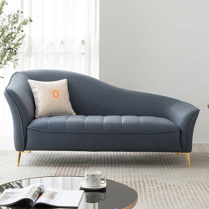 Glam with Arms Chaise Flared Arms with Legs for Bedroom Living Room Dark Gray Left-Arm Chaise Clearhalo 'Chairs & Seating' 'Chaise Lounge' 'chaise_lounge' 'furn' 'furn_chaise_lounge' 'Furniture' 'Living Room Furniture' 7822652