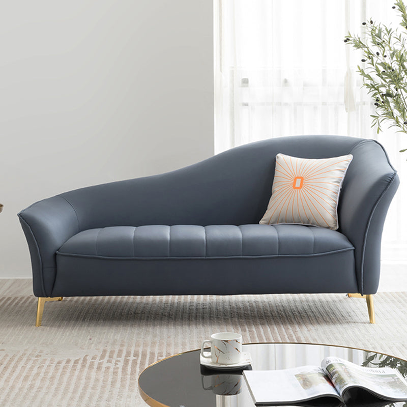 Glam with Arms Chaise Flared Arms with Legs for Bedroom Living Room Dark Gray Right-Arm Chaise Clearhalo 'Chairs & Seating' 'Chaise Lounge' 'chaise_lounge' 'furn' 'furn_chaise_lounge' 'Furniture' 'Living Room Furniture' 7822653