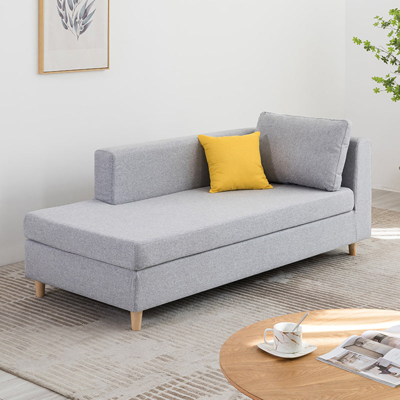 Wood One Armed Scandinavian Chaise Square Arms with Legs for Living Room Clearhalo 'Chairs & Seating' 'Chaise Lounge' 'chaise_lounge' 'furn' 'furn_chaise_lounge' 'Furniture' 'Living Room Furniture' 7822701