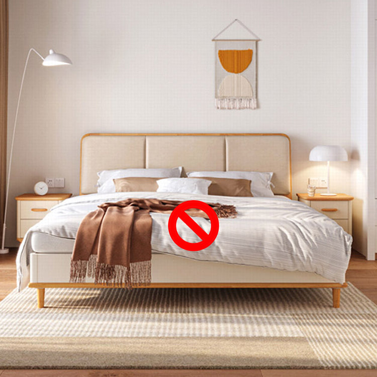 Letto standard in legno con materasso con testimonianza imbottita incluso 41,33 "di alto livello