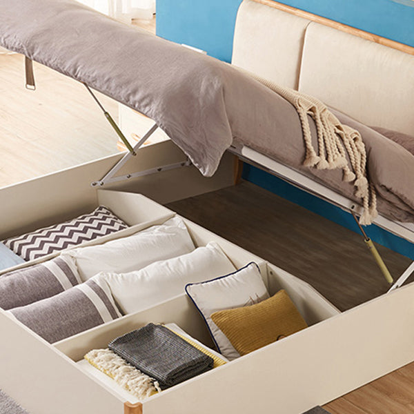 Letto standard in legno con materasso con testimonianza imbottita incluso 41,33 "di alto livello