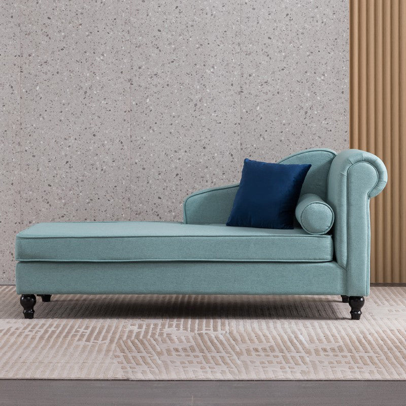 Wood One Armed Contemporary Chaise Rolled Arms with Legs for Living Room Blue Right-Arm Chaise Clearhalo 'Chairs & Seating' 'Chaise Lounge' 'chaise_lounge' 'furn' 'furn_chaise_lounge' 'Furniture' 'Living Room Furniture' 7822730