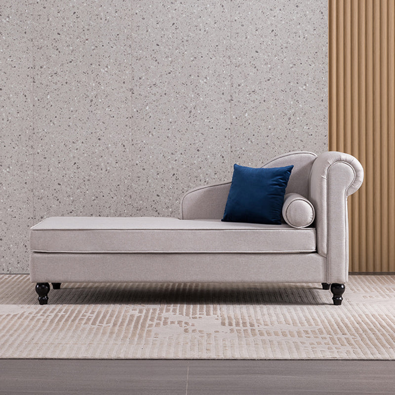 Wood One Armed Contemporary Chaise Rolled Arms with Legs for Living Room Clearhalo 'Chairs & Seating' 'Chaise Lounge' 'chaise_lounge' 'furn' 'furn_chaise_lounge' 'Furniture' 'Living Room Furniture' 7822734