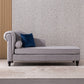 Wood One Armed Contemporary Chaise Rolled Arms with Legs for Living Room Light Grey Left-Arm Chaise Clearhalo 'Chairs & Seating' 'Chaise Lounge' 'chaise_lounge' 'furn' 'furn_chaise_lounge' 'Furniture' 'Living Room Furniture' 7822741