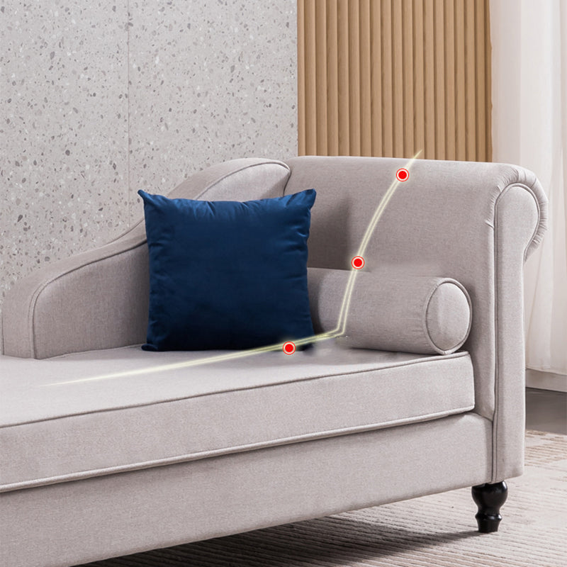 Wood One Armed Contemporary Chaise Rolled Arms with Legs for Living Room Clearhalo 'Chairs & Seating' 'Chaise Lounge' 'chaise_lounge' 'furn' 'furn_chaise_lounge' 'Furniture' 'Living Room Furniture' 7822743