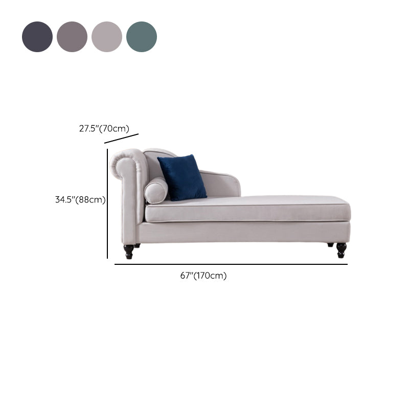 Wood One Armed Contemporary Chaise Rolled Arms with Legs for Living Room Clearhalo 'Chairs & Seating' 'Chaise Lounge' 'chaise_lounge' 'furn' 'furn_chaise_lounge' 'Furniture' 'Living Room Furniture' 7822745