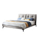 Letto standard grigio da 40,55 "con materasso con headboard rivestito