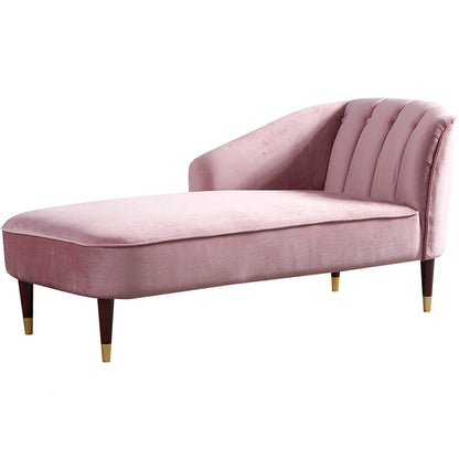 Wood One Armed Glam Chaise Rolled Arms with Legs for Living Room Pink Right-Arm Chaise Clearhalo 'Chairs & Seating' 'Chaise Lounge' 'chaise_lounge' 'furn' 'furn_chaise_lounge' 'Furniture' 'Living Room Furniture' 7822772