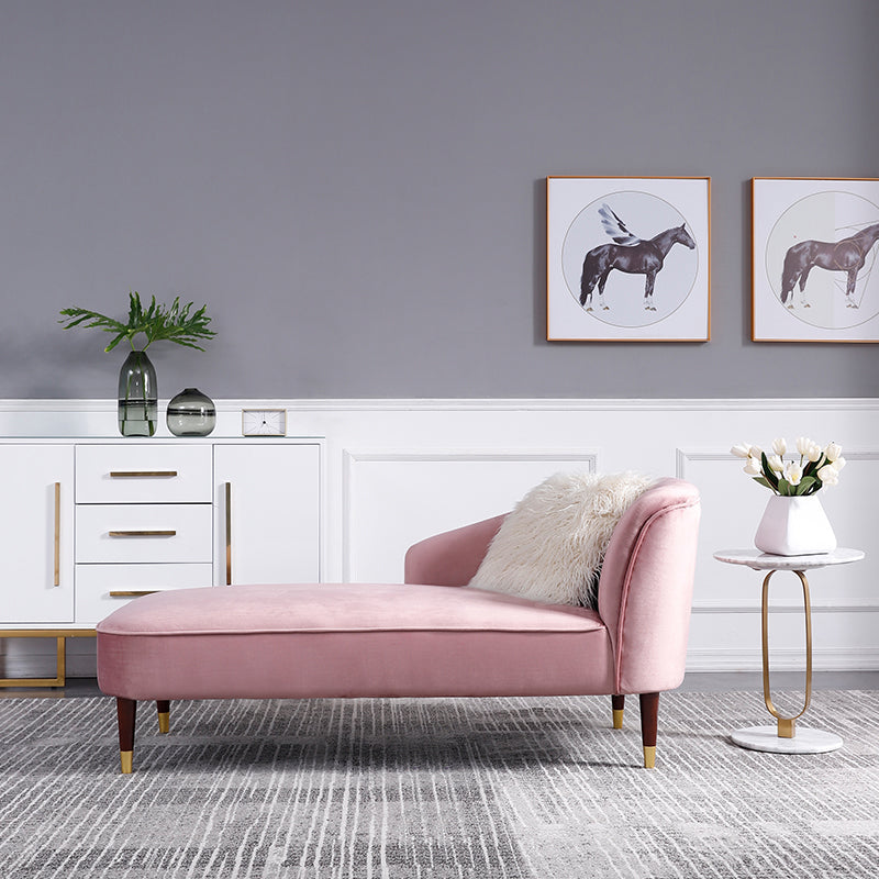 Wood One Armed Glam Chaise Rolled Arms with Legs for Living Room Clearhalo 'Chairs & Seating' 'Chaise Lounge' 'chaise_lounge' 'furn' 'furn_chaise_lounge' 'Furniture' 'Living Room Furniture' 7822774