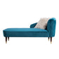 Wood One Armed Glam Chaise Rolled Arms with Legs for Living Room Blue Right-Arm Chaise Clearhalo 'Chairs & Seating' 'Chaise Lounge' 'chaise_lounge' 'furn' 'furn_chaise_lounge' 'Furniture' 'Living Room Furniture' 7822775