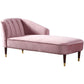 Wood One Armed Glam Chaise Rolled Arms with Legs for Living Room Pink Left-Arm Chaise Clearhalo 'Chairs & Seating' 'Chaise Lounge' 'chaise_lounge' 'furn' 'furn_chaise_lounge' 'Furniture' 'Living Room Furniture' 7822778