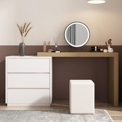 3-delige moderne verlichte spiegel houten ijdelheid kaptafel ingesteld met lade