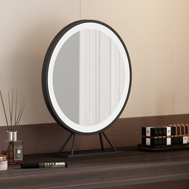 3-delige moderne verlichte spiegel houten ijdelheid kaptafel ingesteld met lade