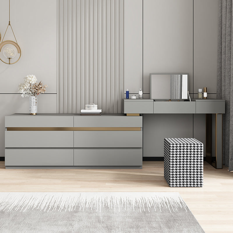 Tavolo da toeletta da toeletta moderno a 3 pezzi con 6 cassetti