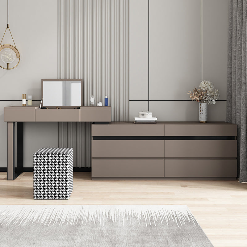 Tavolo da toeletta da toeletta moderno a 3 pezzi con 6 cassetti