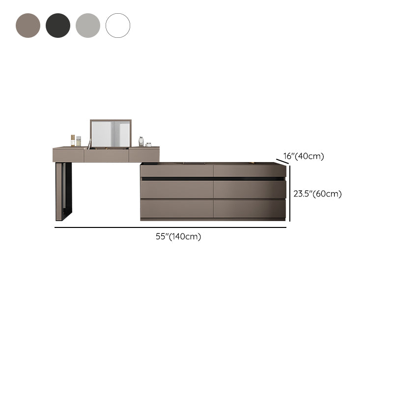 Tavolo da toeletta da toeletta moderno a 3 pezzi con 6 cassetti