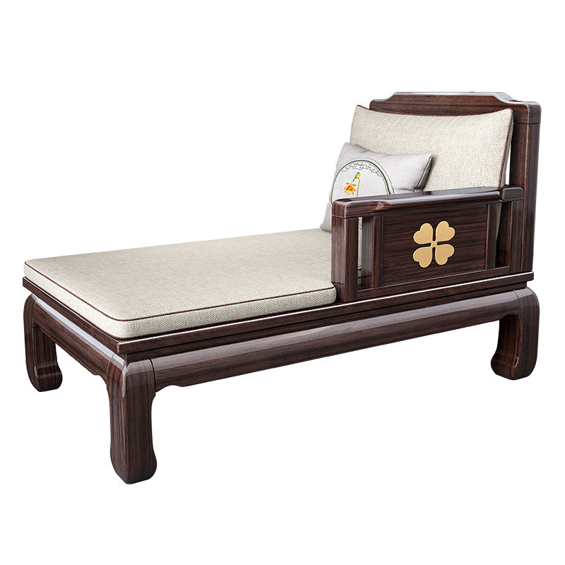 Traditional Brown with Arms Chaise Wood for Bedroom Living Room Chaise Zuo Clearhalo 'Chairs & Seating' 'Chaise Lounge' 'chaise_lounge' 'furn' 'furn_chaise_lounge' 'Furniture' 'Living Room Furniture' 7822831