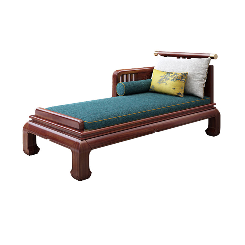 Traditional with Arms Wooden Chaise with Pillow Round Arms for Living Room Right-Arm Chaise Clearhalo 'Chairs & Seating' 'Chaise Lounge' 'chaise_lounge' 'furn' 'furn_chaise_lounge' 'Furniture' 'Living Room Furniture' 7822839