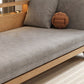 Solid Wood Removable Scandinavian Sleeper Sofa Bed in Grey Finish