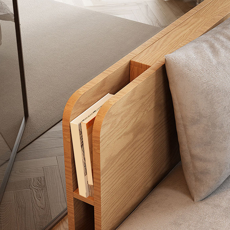 Solid Wood Removable Scandinavian Sleeper Sofa Bed in Grey Finish