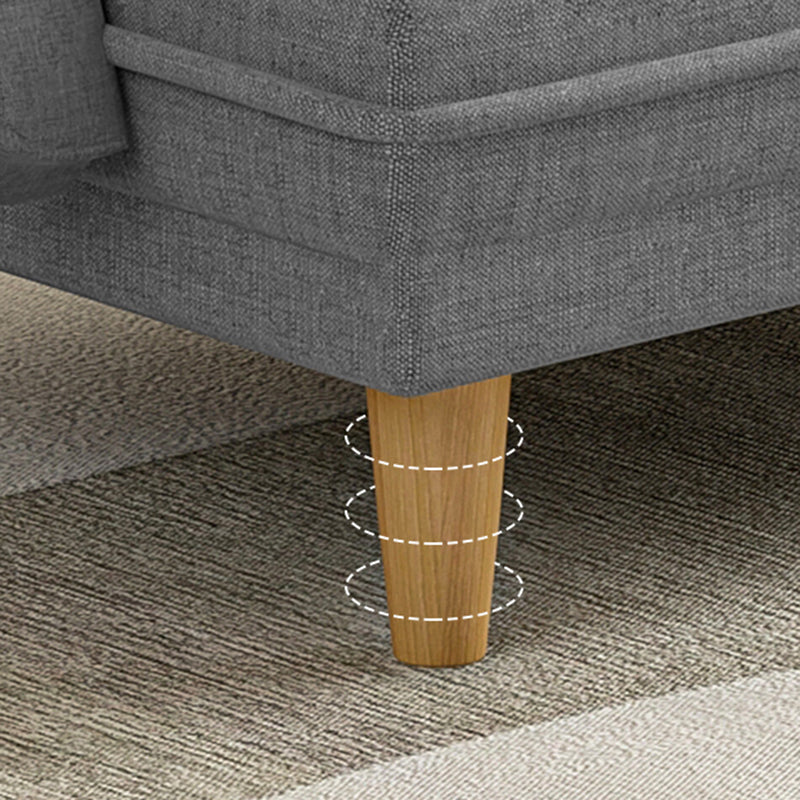 Scandinavian Removable Cushions Fabric Square Arms Futon Sleeper Sofa Bed Clearhalo 'furn' 'furn_futons' 'Furniture' 'Futons & Daybeds' 'Futons' 'Living Room Furniture' 7822924