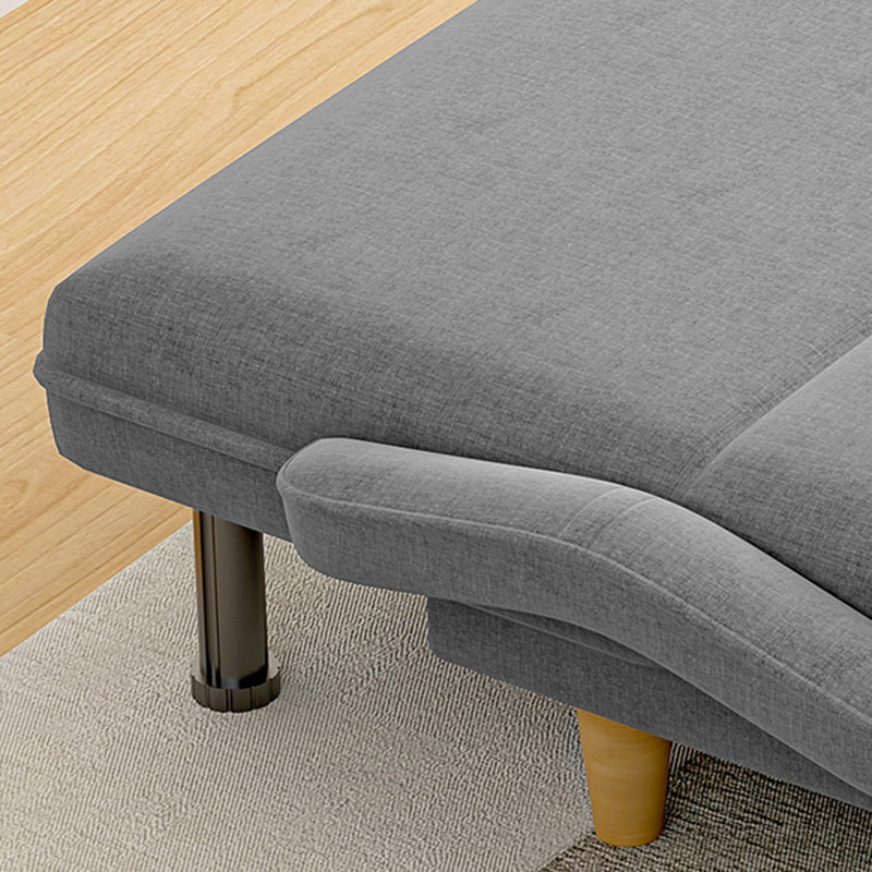 Scandinavian Removable Cushions Fabric Square Arms Futon Sleeper Sofa Bed Clearhalo 'furn' 'furn_futons' 'Furniture' 'Futons & Daybeds' 'Futons' 'Living Room Furniture' 7822927