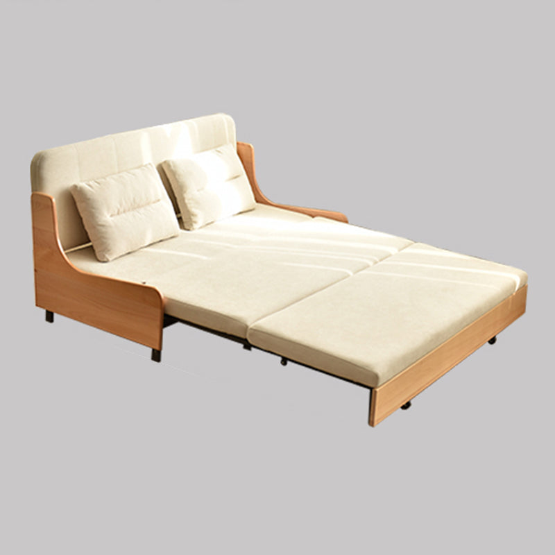 Scandinavian Solid Wood Removable Futon Sleeper Sofa Pillow Included 52.4"L x 31.5"W x 29.5"H Clearhalo 'furn' 'furn_futons' 'Furniture' 'Futons & Daybeds' 'Futons' 'Living Room Furniture' 7822943