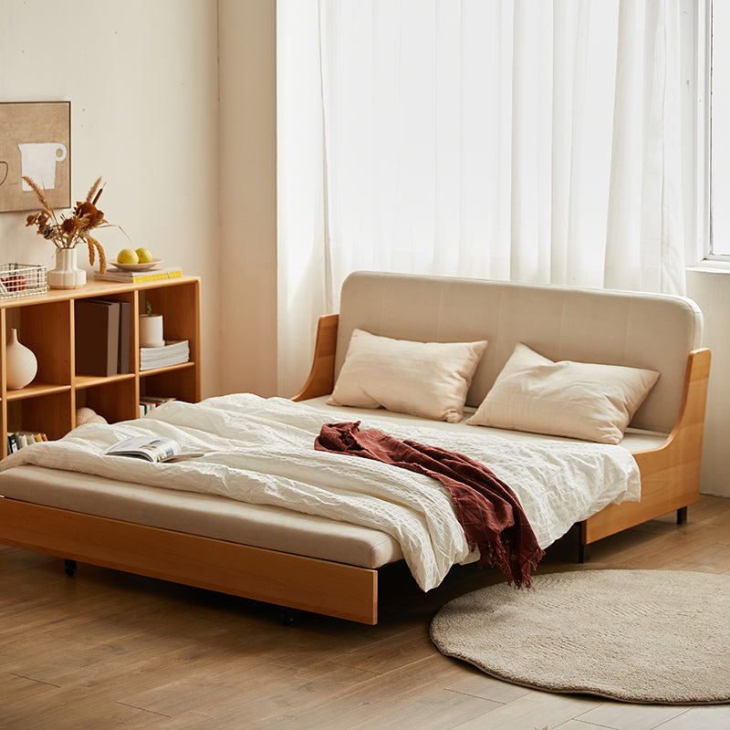 Scandinavian Solid Wood Removable Futon Sleeper Sofa Pillow Included Clearhalo 'furn' 'furn_futons' 'Furniture' 'Futons & Daybeds' 'Futons' 'Living Room Furniture' 7822944