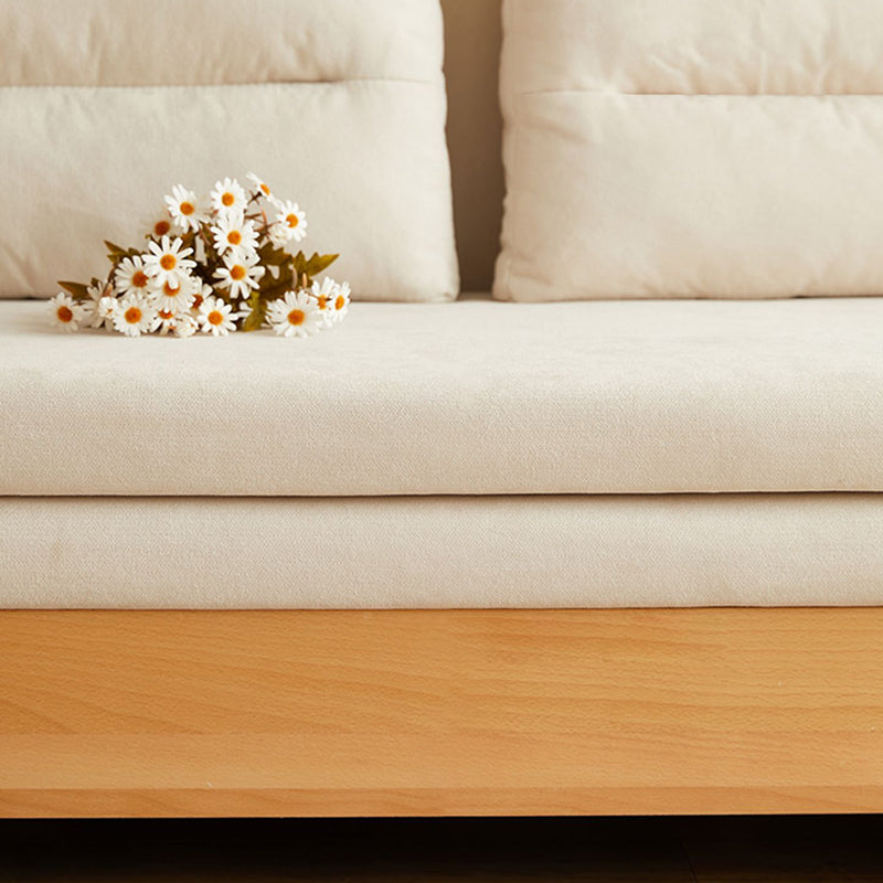 Scandinavian Solid Wood Removable Futon Sleeper Sofa Pillow Included Clearhalo 'furn' 'furn_futons' 'Furniture' 'Futons & Daybeds' 'Futons' 'Living Room Furniture' 7822951