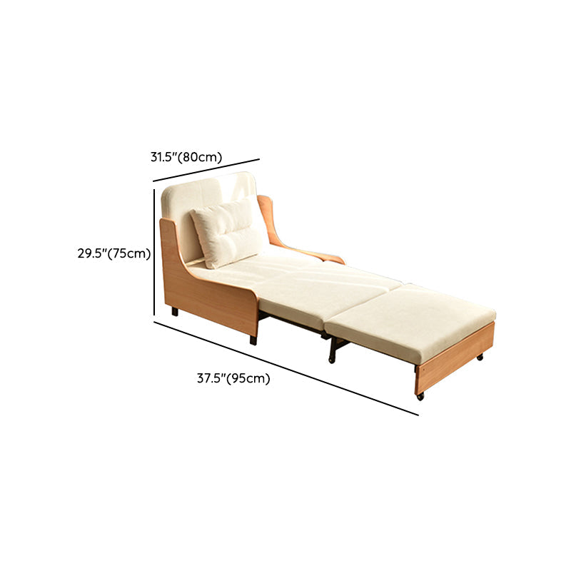 Scandinavian Solid Wood Removable Futon Sleeper Sofa Pillow Included Clearhalo 'furn' 'furn_futons' 'Furniture' 'Futons & Daybeds' 'Futons' 'Living Room Furniture' 7822954