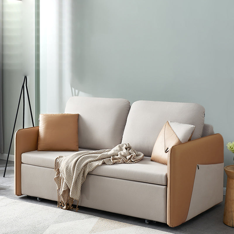 Modern & Contemporary Upholstered Faux leather Futon Sleeper Sofa Bed