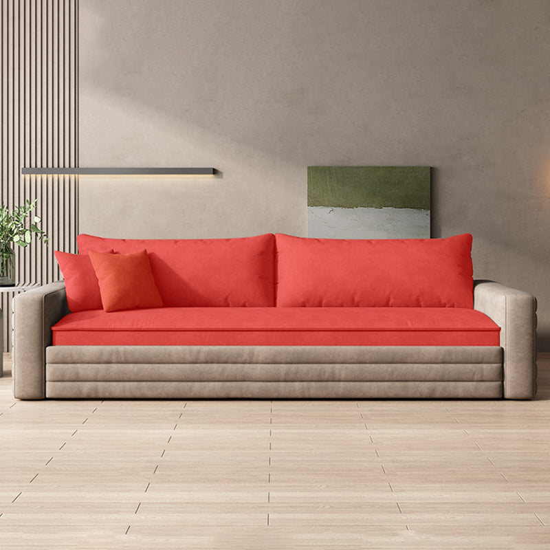 Modern & Contemporary Removable Cushions Fabric Sleeper Sofa in Grey