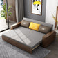 Solid Wood Farmhouse Removable Futon Sofa Bed in Brown with Storage