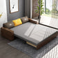 Solid Wood Farmhouse Removable Futon Sofa Bed in Brown with Storage