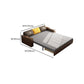 Solid Wood Farmhouse Removable Futon Sofa Bed in Brown with Storage