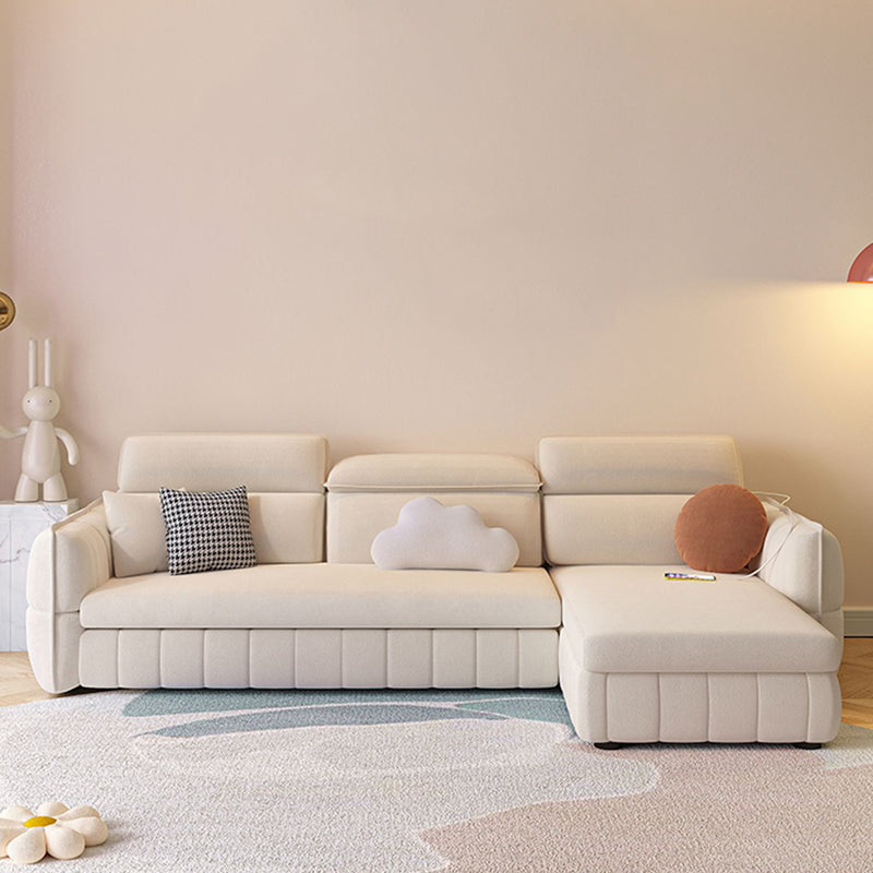 Moderno e contemporaneo in finta pelle imbottita di divano futon in bianco