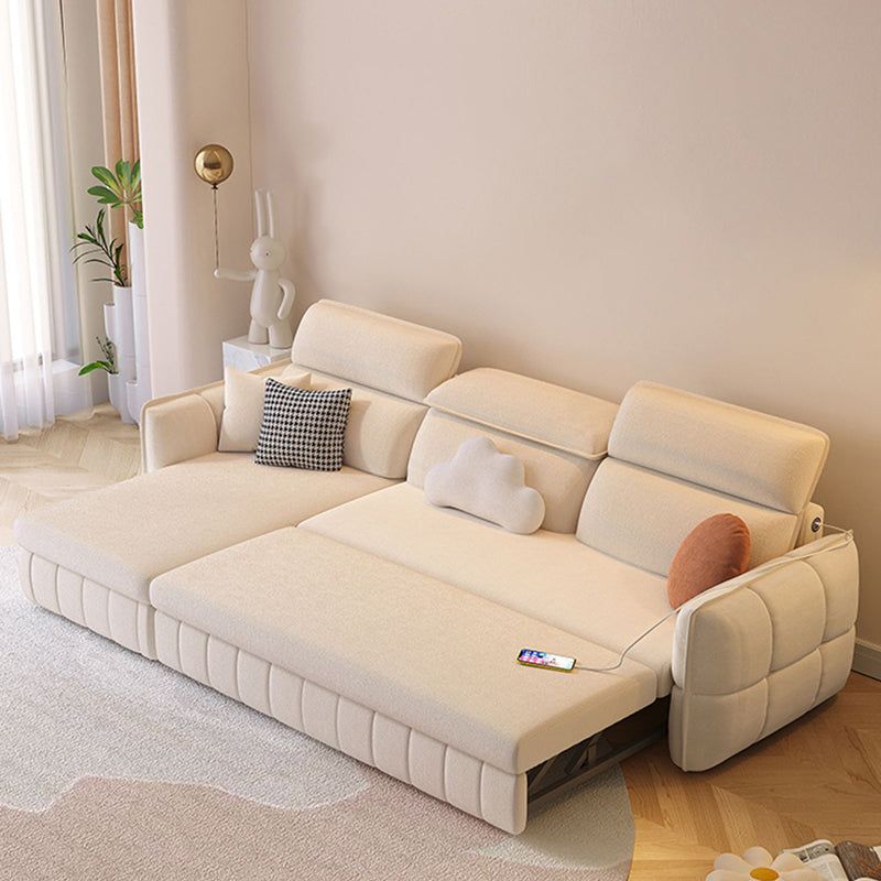 Moderno e contemporaneo in finta pelle imbottita di divano futon in bianco
