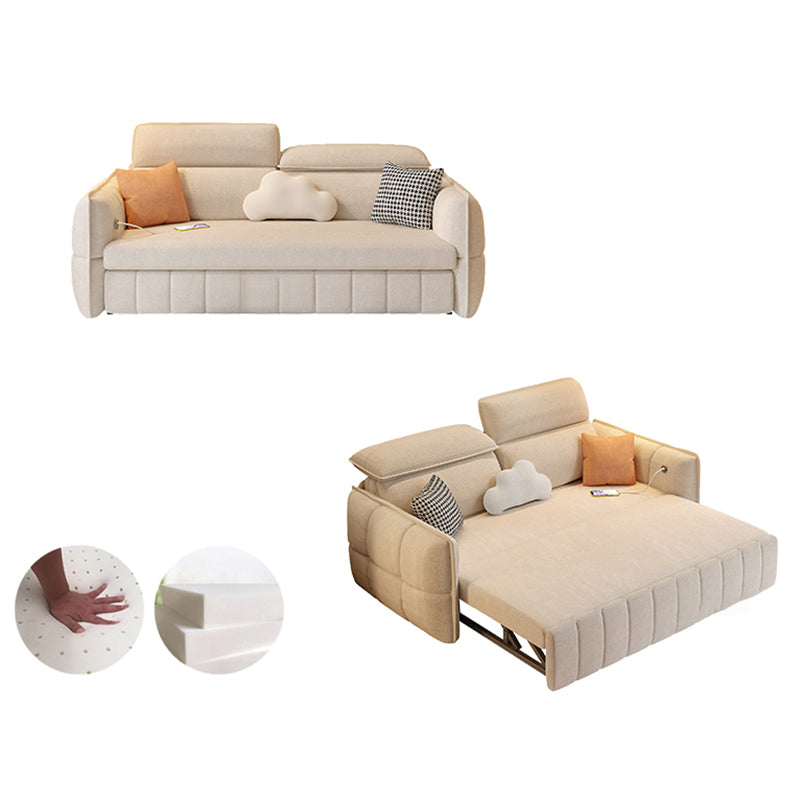 Moderno e contemporaneo in finta pelle imbottita di divano futon in bianco