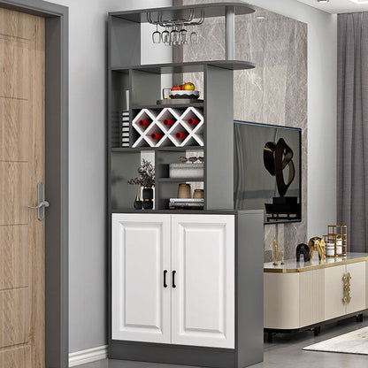 Modern Bar Pulls White and Gray Cabinets Included Wood Accent Cabinet