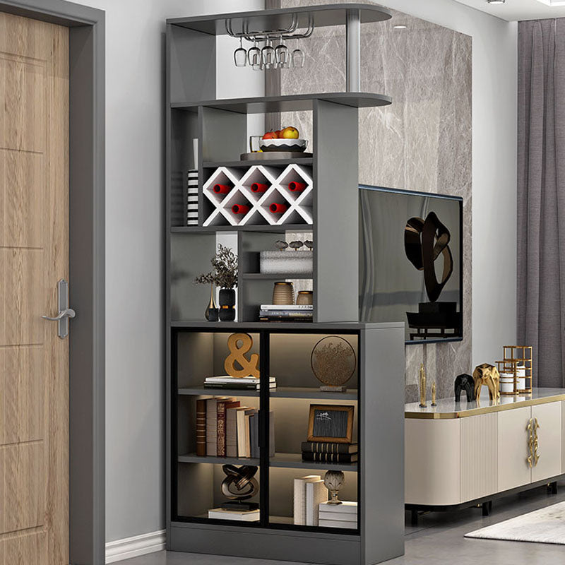 Modern Bar Pulls White and Gray Cabinets Included Wood Accent Cabinet