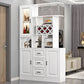 Modern Bar Pulls White and Gray Cabinets Included Wood Accent Cabinet