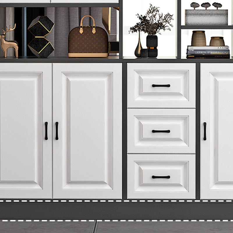 Modern Bar Pulls White and Gray Cabinets Included Wood Accent Cabinet