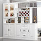 Modern Bar Pulls White and Gray Cabinets Included Wood Accent Cabinet