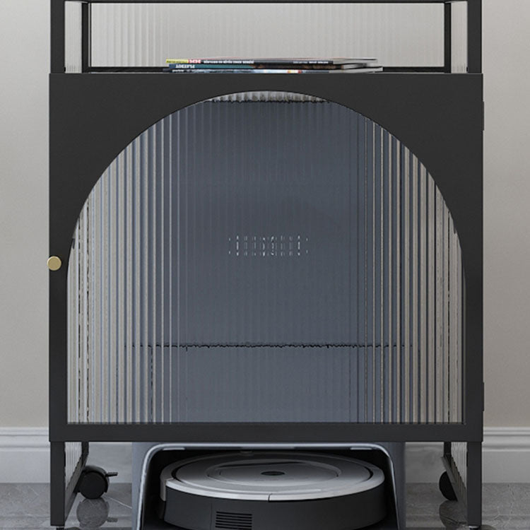 Knoppen krassenbestendige moderne ijzeren accentkast met glazen top