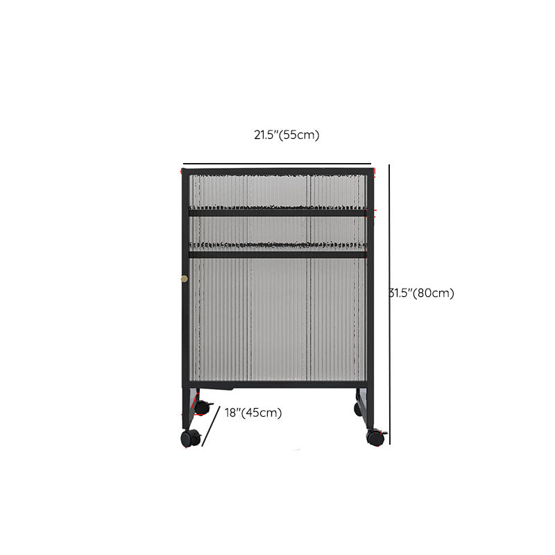 Knoppen krassenbestendige moderne ijzeren accentkast met glazen top