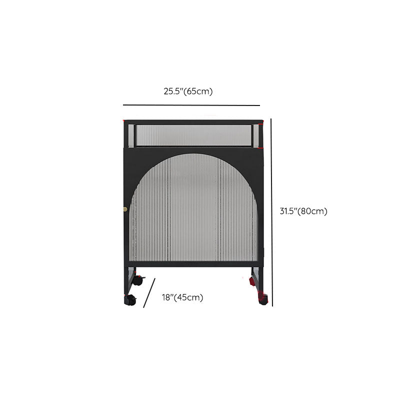 Gabinete de acento de hierro moderno resistente a los perillas con la parte superior de vidrio con tapa de vidrio